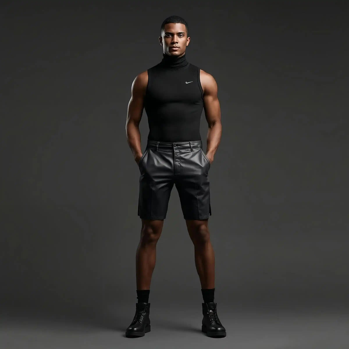 Mens leather shorts good quality in cheap price 