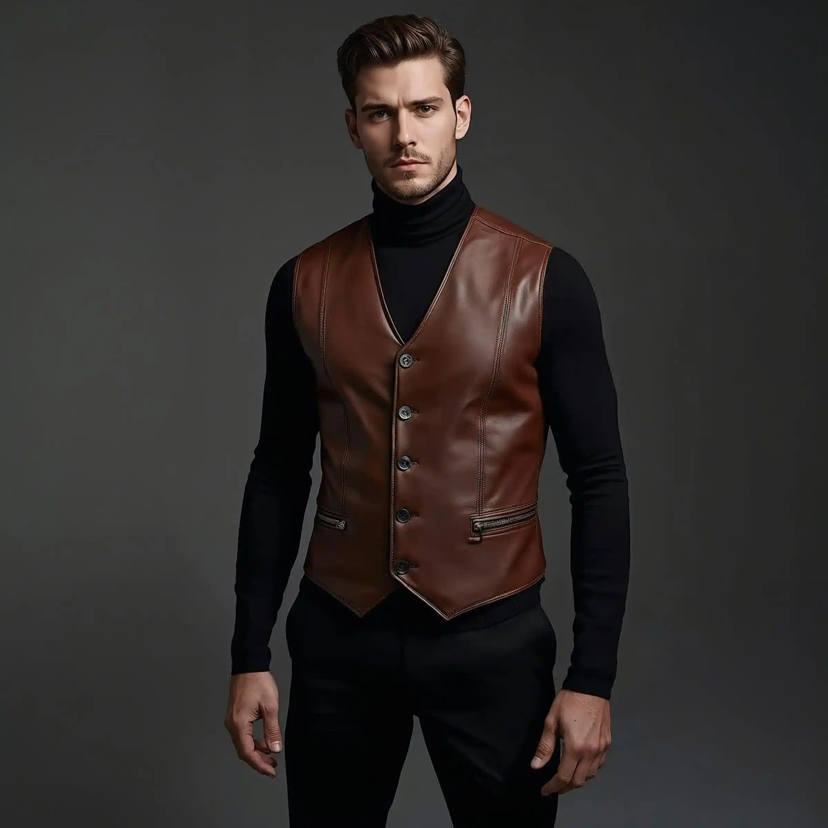 Mens leather vest in cheap price