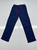 Baggy Trousers – Six-Pocket Denim Pants with Red Drawstring & Yellow Logo | Relaxed Wide-Leg Fit