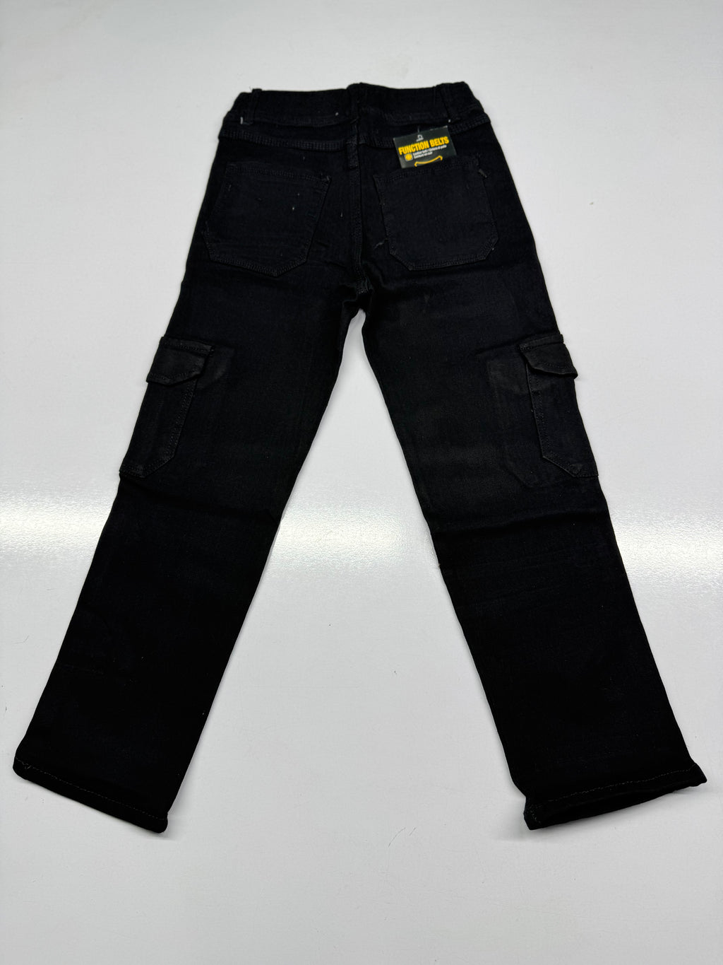 Baggy Trousers – Six-Pocket Denim Pants with Red Drawstring & Yellow Logo | Relaxed Wide-Leg Fit