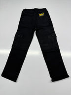 Baggy Trousers – Six-Pocket Denim Pants with Red Drawstring & Yellow Logo | Relaxed Wide-Leg Fit