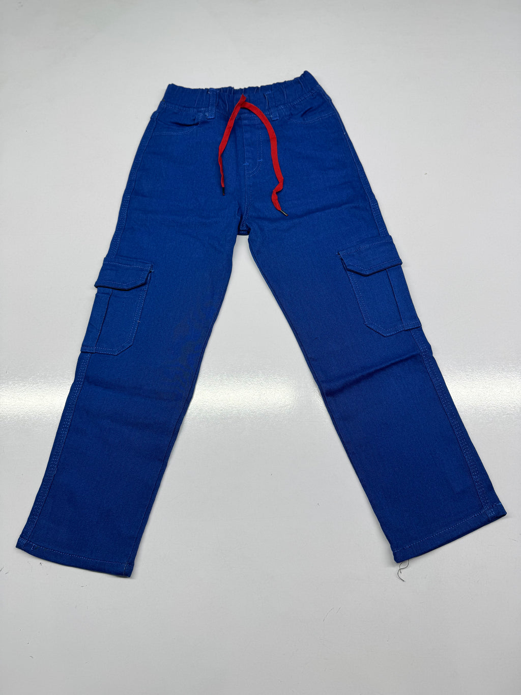 Baggy Trousers – Six-Pocket Denim Pants with Red Drawstring & Yellow Logo | Relaxed Wide-Leg Fit