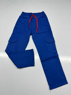 Baggy Trousers – Six-Pocket Denim Pants with Red Drawstring & Yellow Logo | Relaxed Wide-Leg Fit