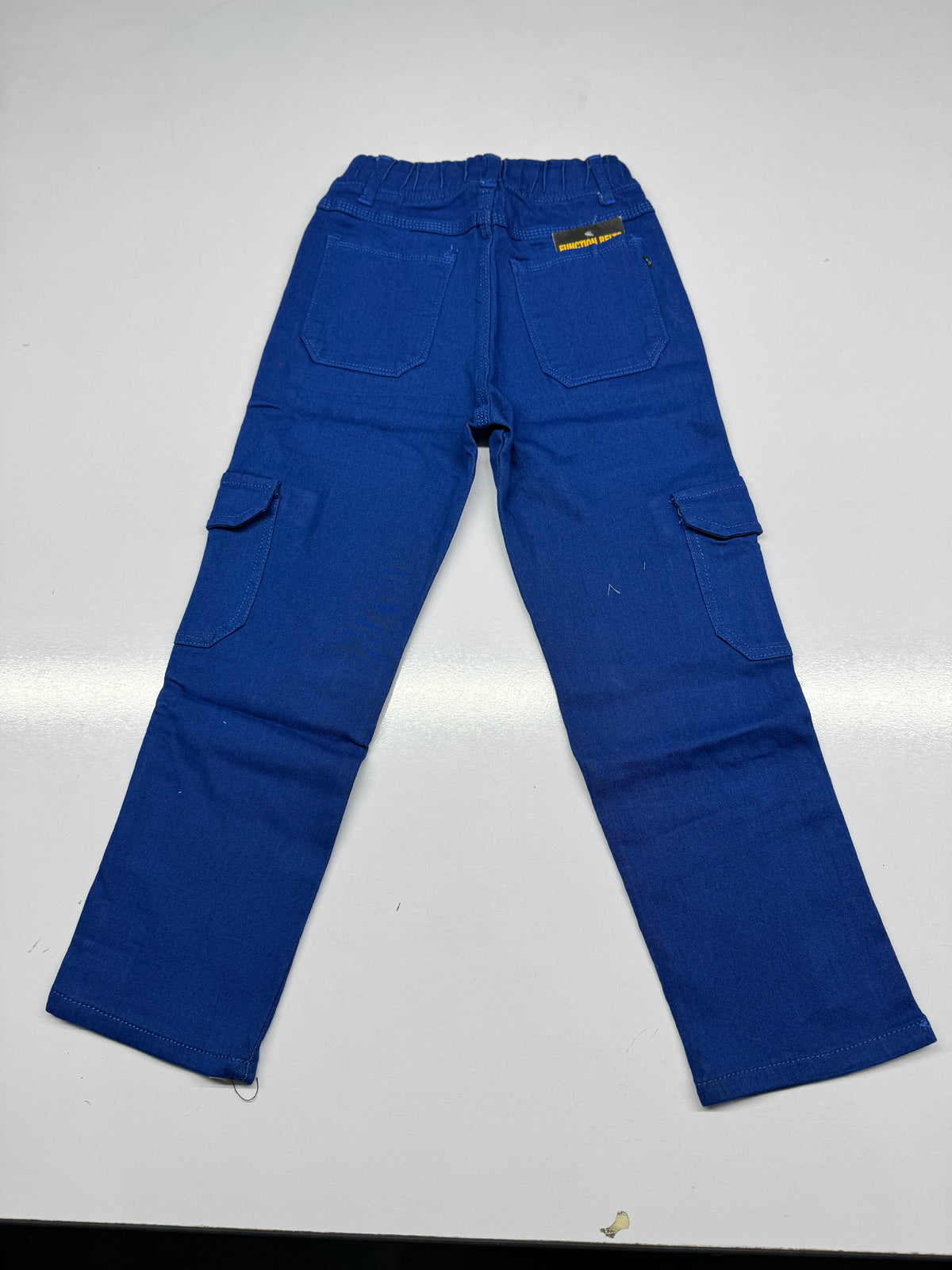 Baggy Trousers – Six-Pocket Denim Pants with Red Drawstring & Yellow Logo | Relaxed Wide-Leg Fit